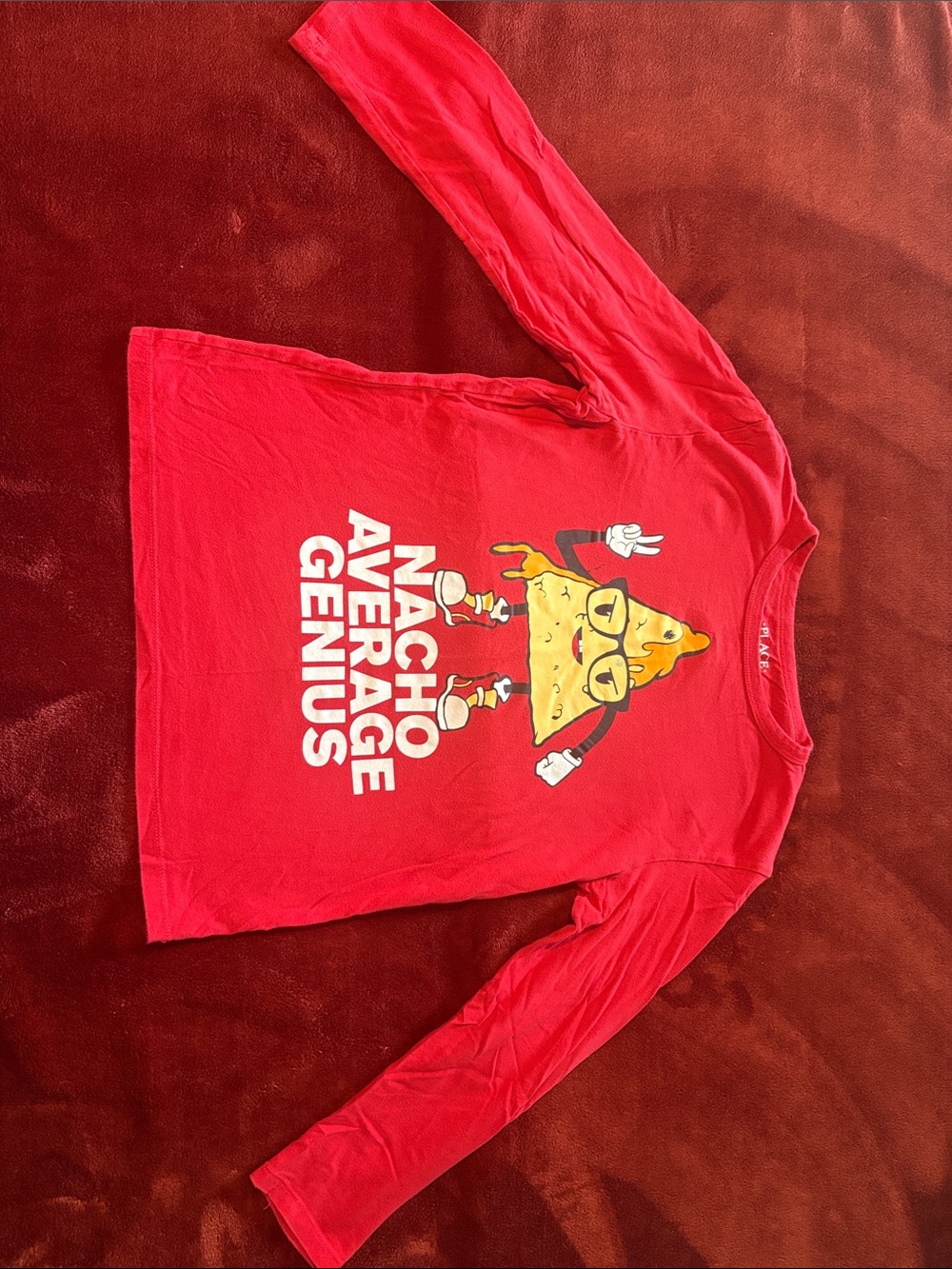 The Children's Place Red Long-Sleeve Graphic Tee with Nacho Character